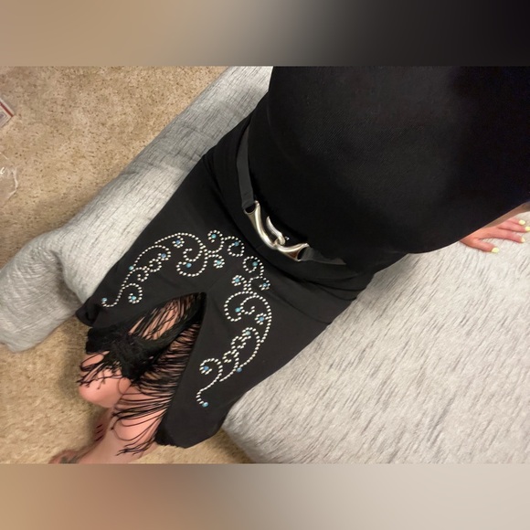 Vintage Boho Western Fringe High Low Skirt - Picture 6 of 16